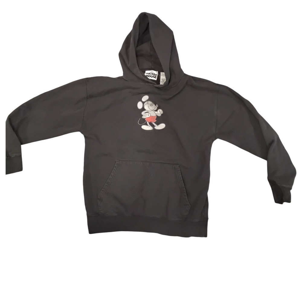 Disney Mickey Mouse Hoodie‎ Sweatshirt Pullover Gray Graphic Adult